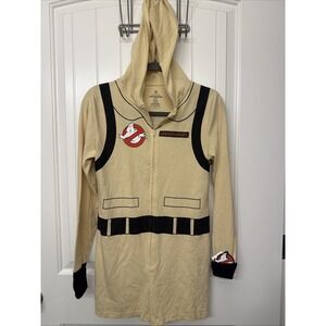 Ghostbusters Hooded Costume Romper Adult X-small Beige Zip Front NWT